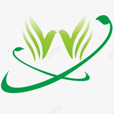 和平鸽绿色简约环保园林logo图标图标