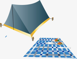 野餐野炊帐篷餐布矢量图素材