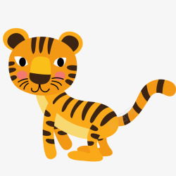 小虎卡通橙色的老虎高清图片
