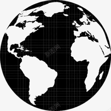 平面黑白透明地球图案图标图标