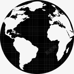 经纬度平面黑白透明地球图案图标高清图片