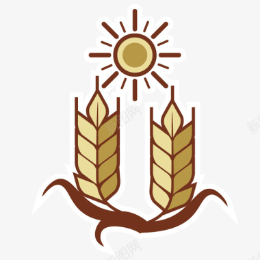 农业稻田麦穗大麦logo图标图标