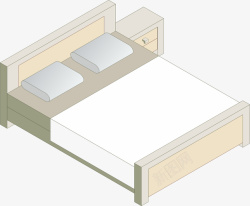 大床现代欧式家居矢量图素材
