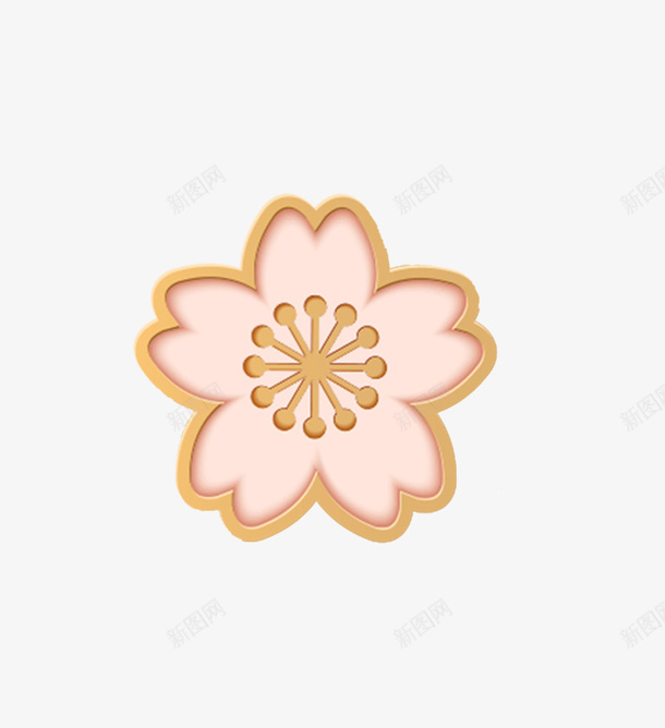 粉嫩立体花朵png免抠素材_88icon https://88icon.com 3D 可爱 立体 粉嫩 粉色 花朵 花瓣 花蕊 金色