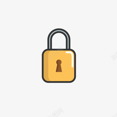 电子锁门锁简洁卡通五金锁具图标矢量图图标