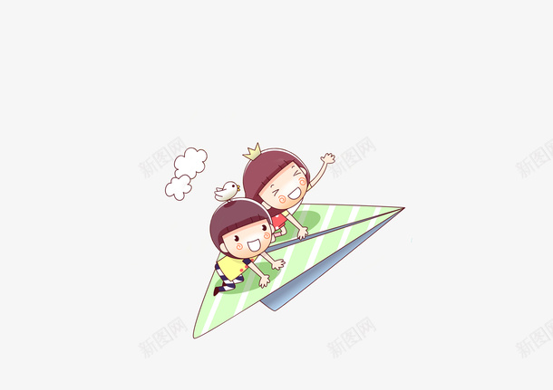 坐纸飞机的儿童卡通图png免抠素材_88icon https://88icon.com 云朵 人物 卡通 女孩 手绘图 男孩 纸飞机 纸飞机图案