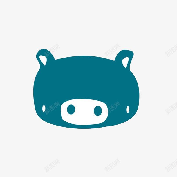 蓝色猪头头像png免抠素材_88icon https://88icon.com 卡通 猪头 猪鼻子 白色 素材 蓝色