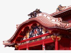 日本神社屋脊素材