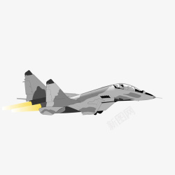 灰色战斗机灰色创意战斗机元素高清图片