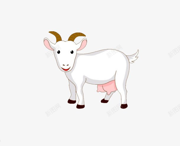 白色的山羊png免抠素材_88icon https://88icon.com 动物 卡通 山羊 手绘 白色