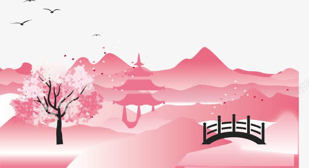 富士山樱花png免抠素材_88icon https://88icon.com 富士山 手绘 日本 樱花 简笔画山 粉色 美丽的富士山