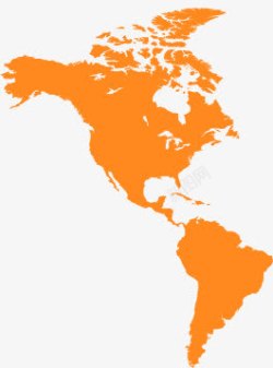 美洲地图橙色美洲地图高清图片