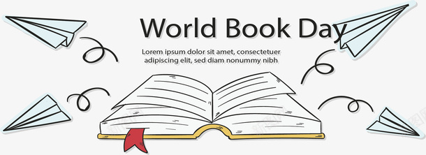 翻开的书本纸飞机png免抠素材_88icon https://88icon.com 世界读书日 书本 矢量png 纸飞机 翻开的书 飞机