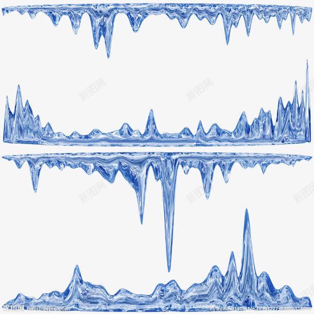 手绘蓝色卡通冰柱png免抠素材_88icon https://88icon.com 冰柱 卡通 蓝色