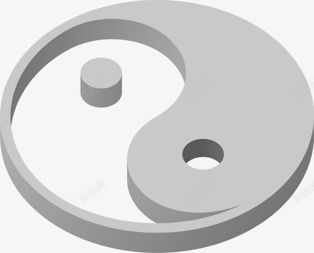 灰色太极图案png免抠素材_88icon https://88icon.com 太极图 太极图案