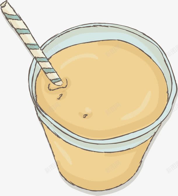 原味奶茶png免抠素材_88icon https://88icon.com 冰块 原味 奶茶 手绘 条纹吸管 杯子