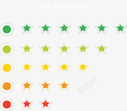 评级系统彩色五角星星级评价矢量图高清图片