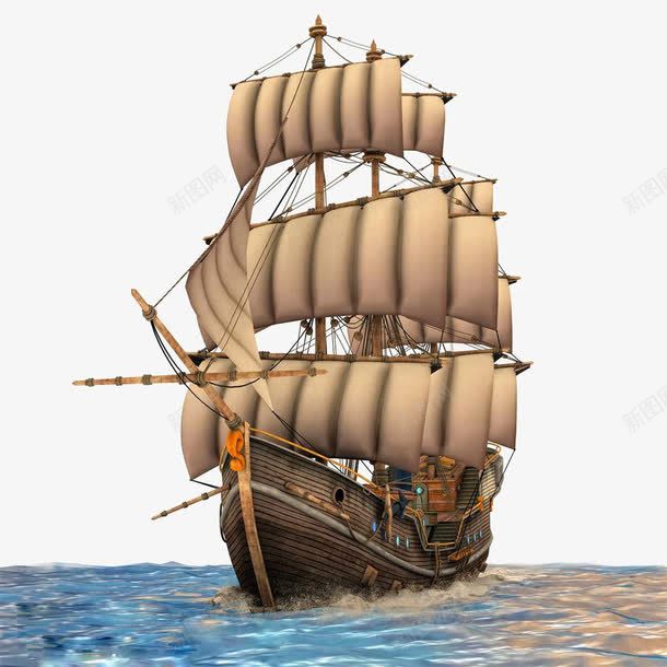 行驶的帆船png免抠素材_88icon https://88icon.com 交通工具 扬帆起航 杨帆起航 海水 运输