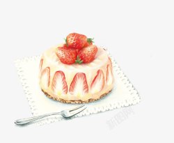 奶冻草莓芝士奶冻矢量图高清图片
