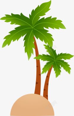 孤岛清新椰子树高清图片