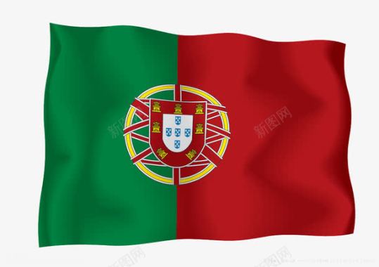 飘扬无杆葡萄牙飘扬旗帜图标图标