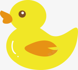 扁的一个黄色的小鸭子玩具高清图片