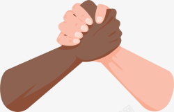 掰腕子扁平化不同种族掰手腕矢量图高清图片