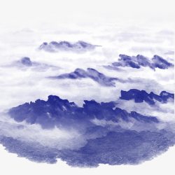 迷雾重重朦胧山脉高清图片