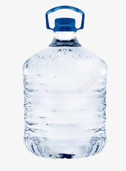 透明解渴大桶手提的一瓶饮料实物素材