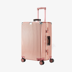 侧面粉色旅行箱实物图素材