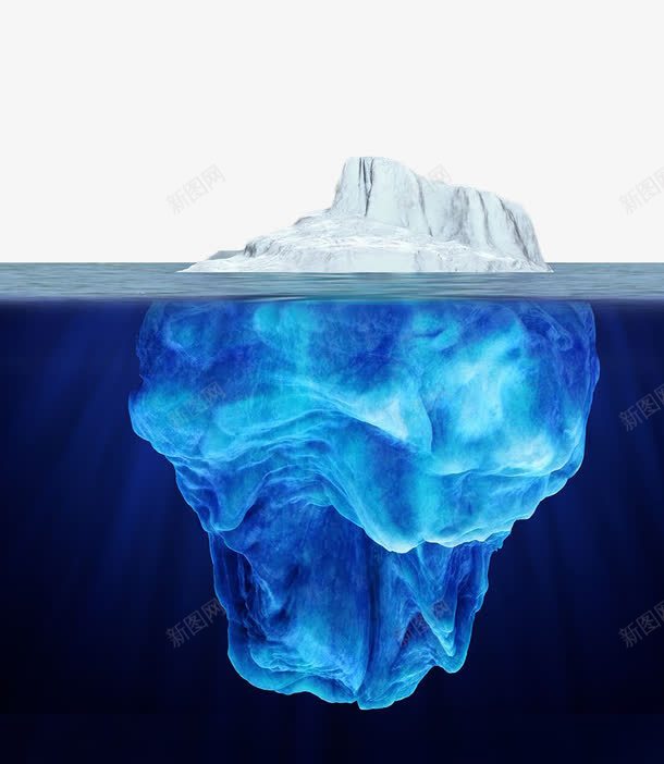 蓝色手绘水下冰山png免抠素材_88icon https://88icon.com 冰山 冰山一角 大海 手绘 模型 水下冰山 浮冰 海面 蓝色