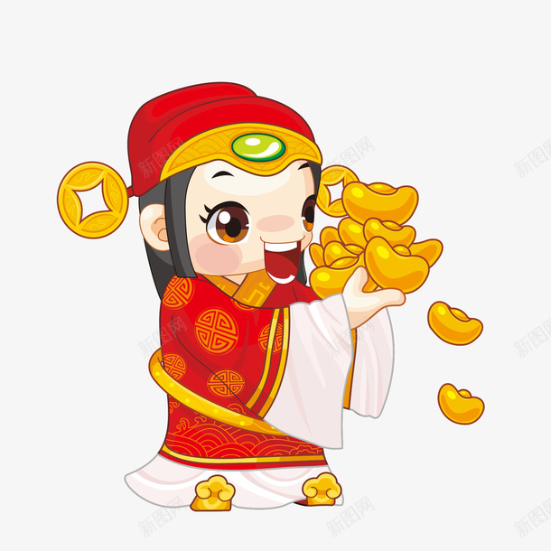 手绘金元宝财神png免抠素材_88icon https://88icon.com png免抠图 创意 卡通 手绘 时尚 财神 财神爷 送福 金元宝