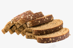 深棕色切了片相互依靠着的面包实素材