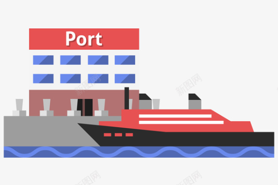 port港口轮船水图标图标