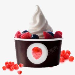 草莓蓝莓冰淇淋素材