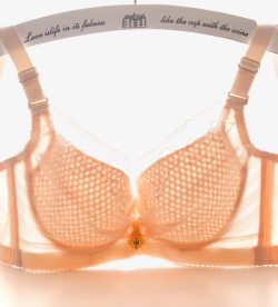 橘粉柔软舒适的胸罩高清图片