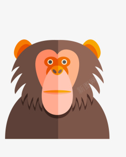 抠鼻的猴子卡通扁平化程序猿猴子头像高清图片