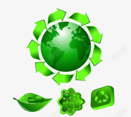 科技小元素绿色生态环保图标图标