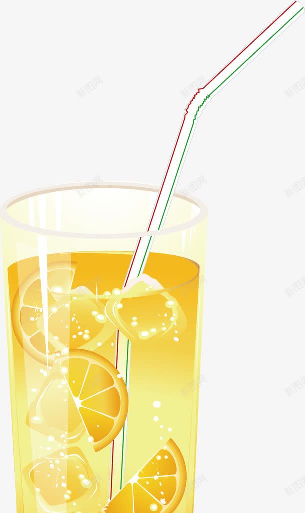 新鲜的柠檬汁矢量图ai免抠素材_88icon https://88icon.com 吸管 橙汁 水果 泳池派对 玻璃杯 矢量图