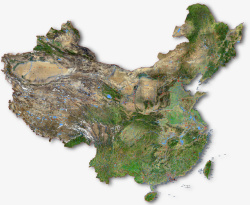 中国卫星影像整合大图素材