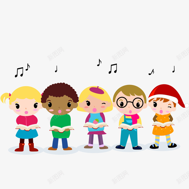 卡通歌唱的孩子们矢量图ai免抠素材_88icon https://88icon.com 人物设计 合唱 孩子们 歌唱 演出 表演 矢量图