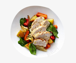 鸡肉蔬菜扦子减肥低脂鸡排肉高清图片