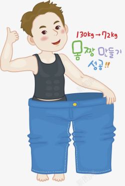 韩语韩文穿一只裤腿的男士高清图片