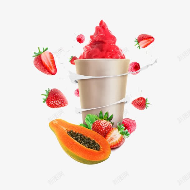 草莓果汁冰沙杯png免抠素材_88icon https://88icon.com 夏季水果 手绘水彩 木瓜 水果 水果酵素 草莓 草莓果汁冰沙杯