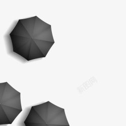 黑胶遮阳伞黑伞群中的雨伞俯视图高清图片