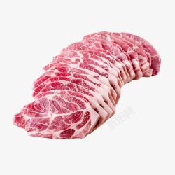 果木炭烧猪颈肉进口梅花肉片高清图片