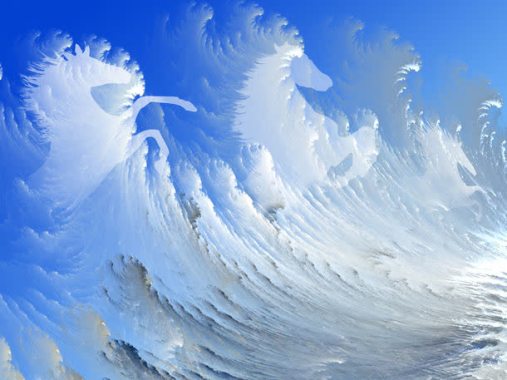 海浪骏马背景