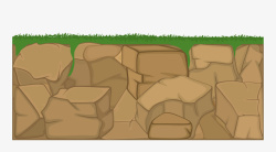 土块卡通土块和草坪简图高清图片