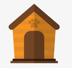 卡通狗窝咖啡色的小狗的房子高清图片