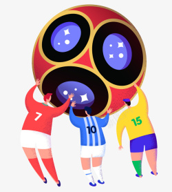 2018世界杯球员踢球插画素材